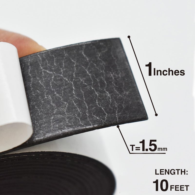 MagX Magnetic Tape, 1 Inch x 10 Feet, Ultra Thick 60 mil, Heavy Duty, Magnetic Tape Strips with Adhesive Backing for DIY & Crafts, Whiteboards, Fridge Organization(MVAT-1010) - Image 2
